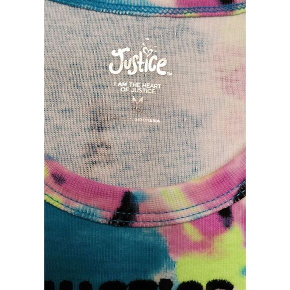 Justice Girls Tie Dye Multicolor Blue Shorts Set Size 10M NEW WITH TAGS - Picture 9 of 9